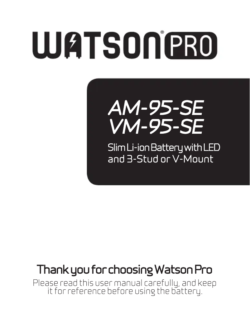 Page 1 de la notice Manuel utilisateur Watson VM-95-SE