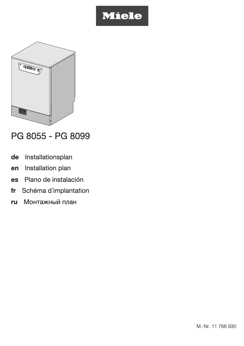 Page n°1 - Manuel utilisateur Miele PG 8055 U