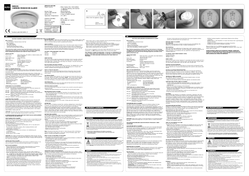 Imagen de la primera página del manual del dispositivo RM335