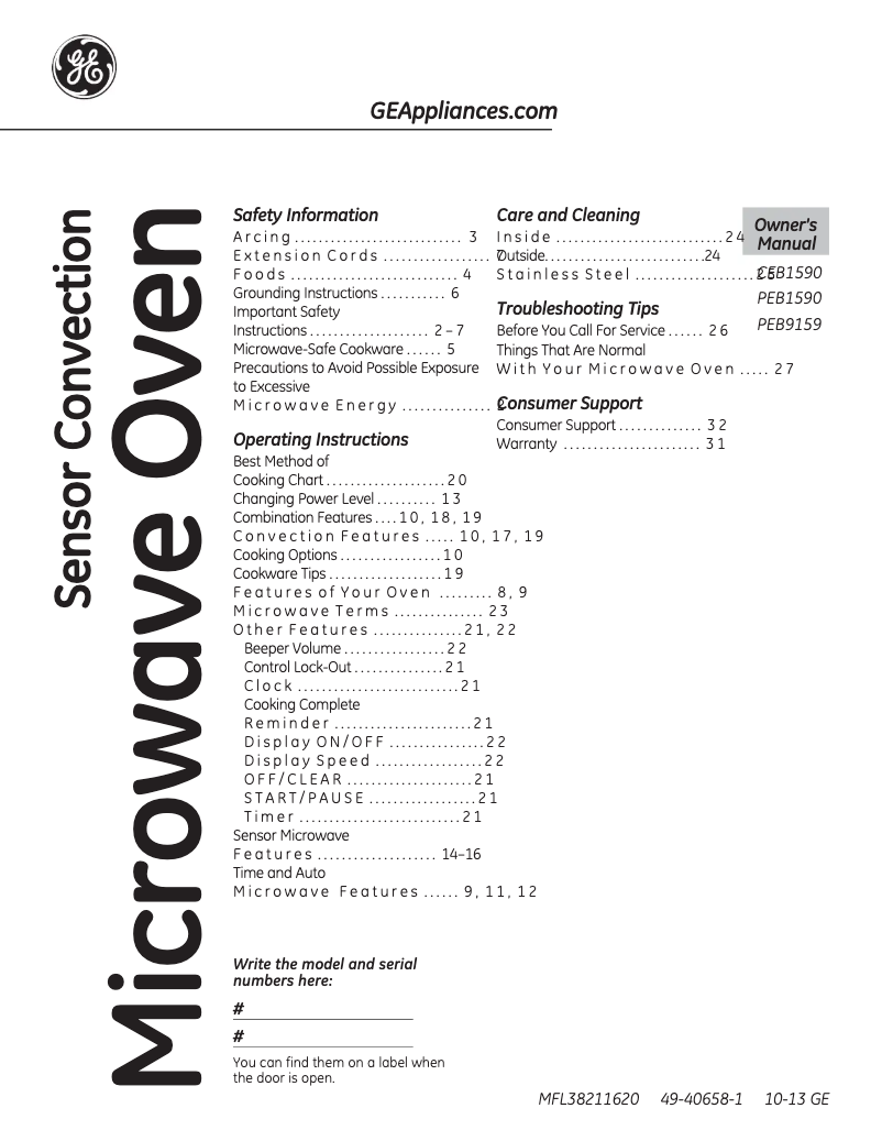 Page 1 de la notice Mode d'emploi GE Profile PEB9159SFSS