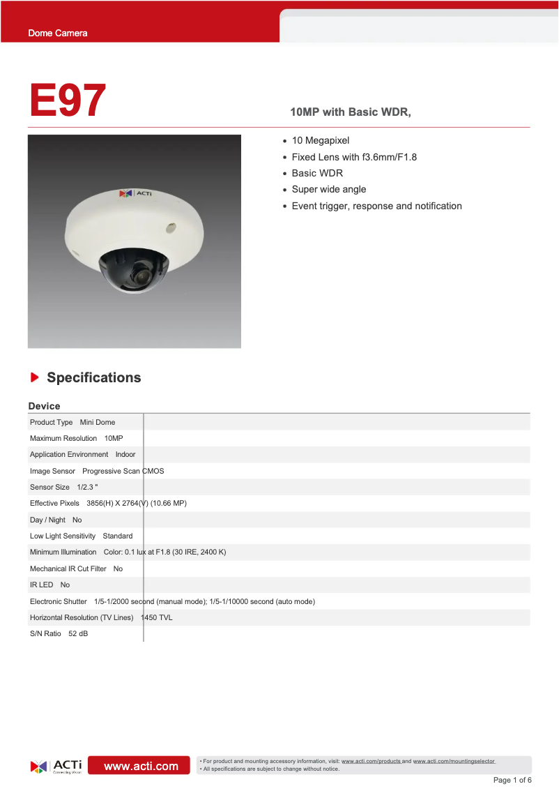 Image de la première page du manuel de l'appareil E97