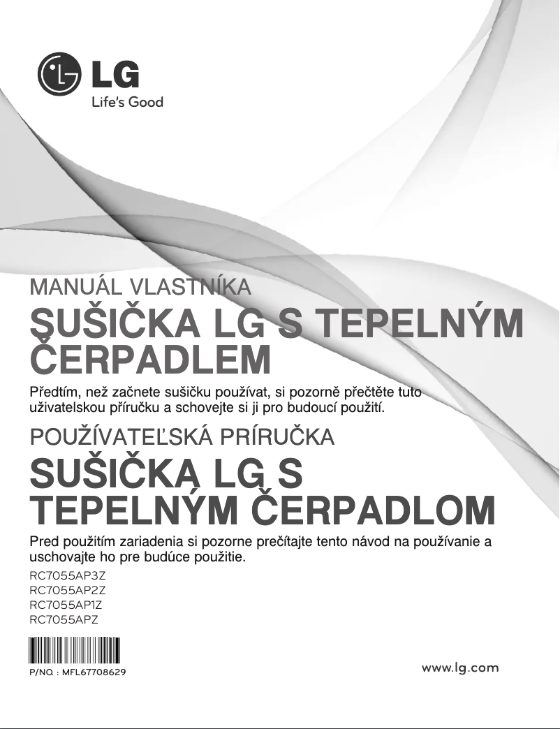 Page n°1 - Manuel utilisateur LG RC7055AP3Z