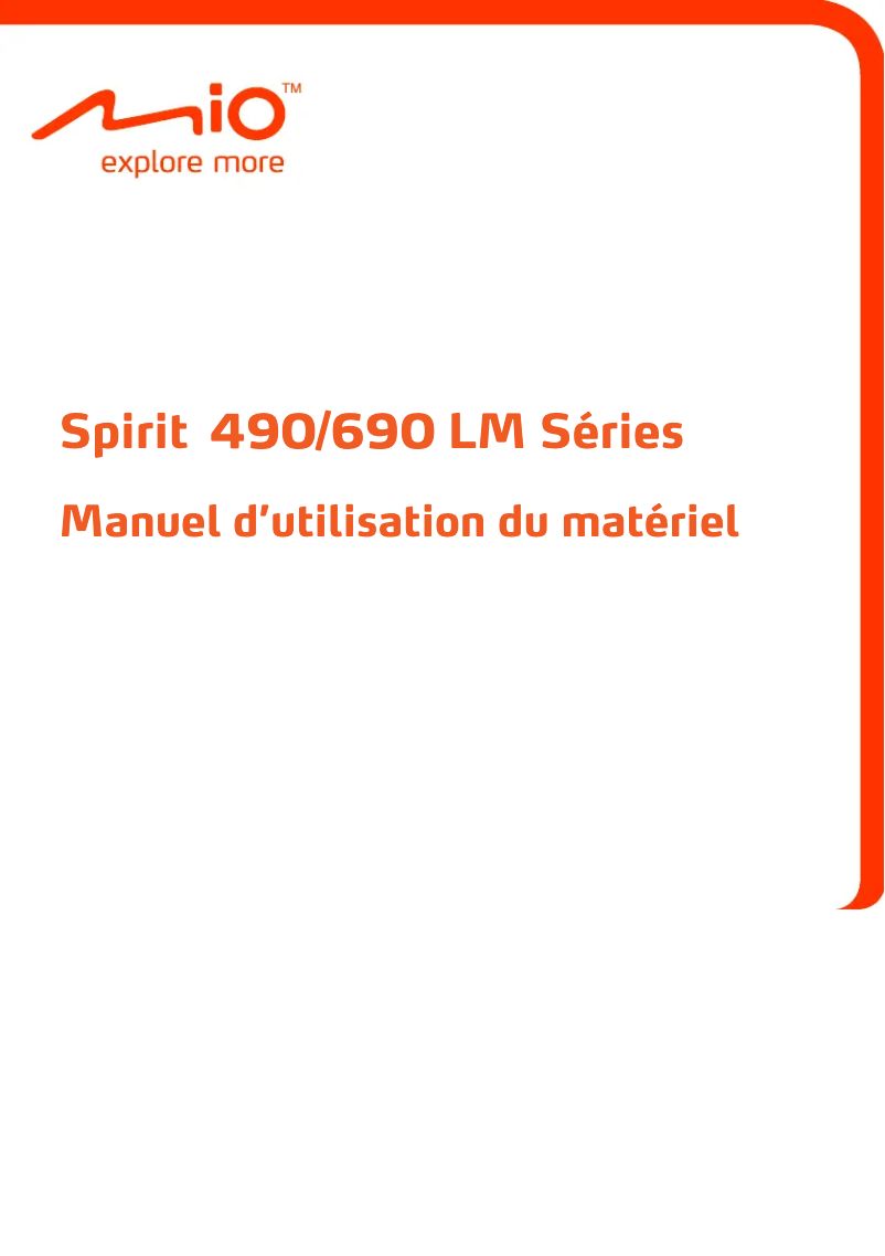 Page 1 de la notice Manuel utilisateur Mio Spirit 495 LM