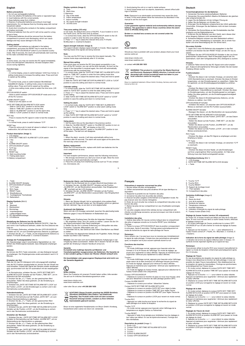 Page 1 de la notice Manuel utilisateur Braun BNC 014