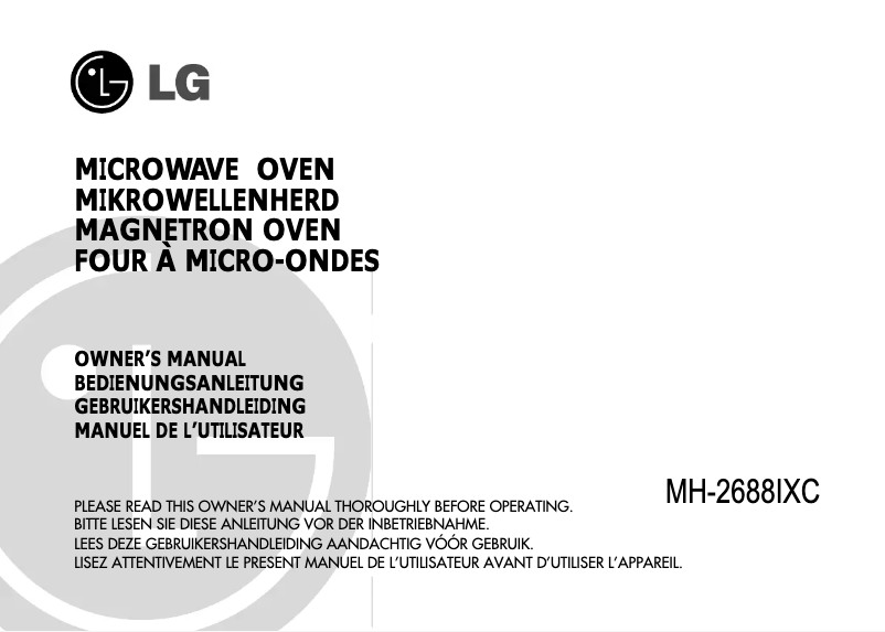 Page n°1 - Manuel utilisateur LG MH-2688IXC