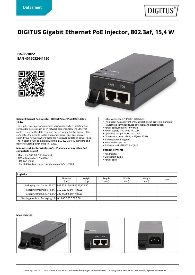 Image de la première page du manuel de l'appareil DN-95102-1