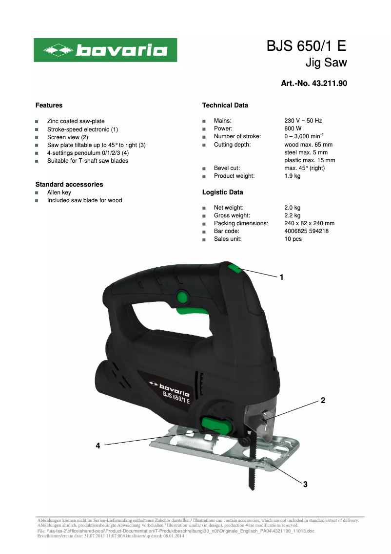 Página 1 del manual Manual de usuario Bavaria BJS 650/1 E
