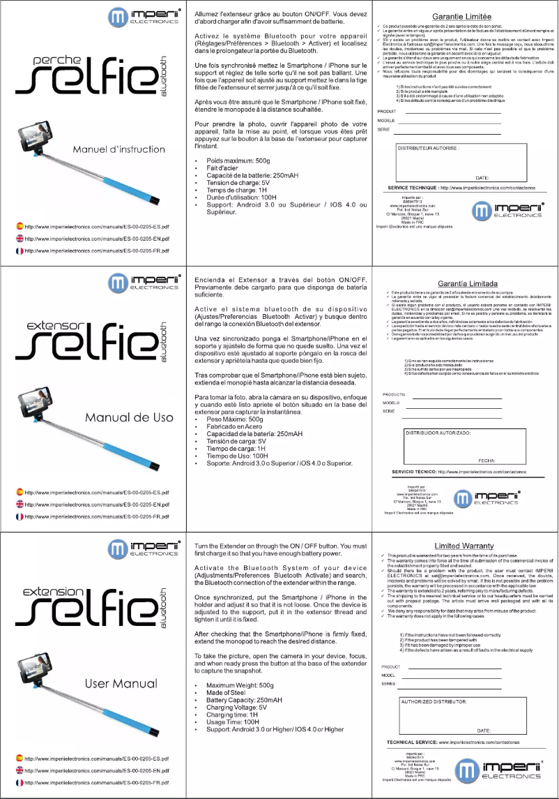 Page n°1 - Manuel utilisateur Imperii Electronics ES.00.0205.08