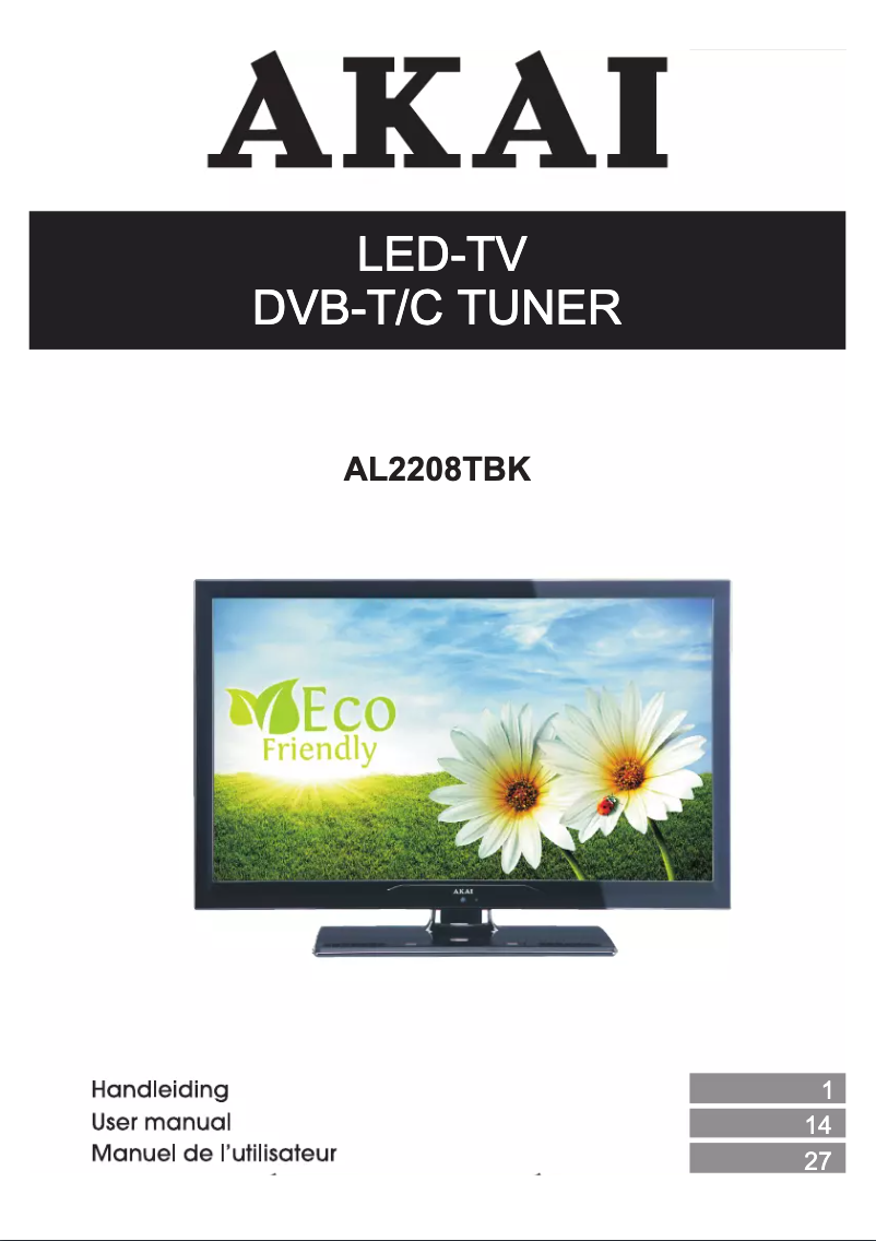 Page 1 de la notice Manuel utilisateur AKAI AL2208TBK