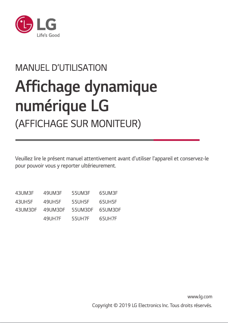 Page n°1 - Manuel utilisateur LG 98UH5F
