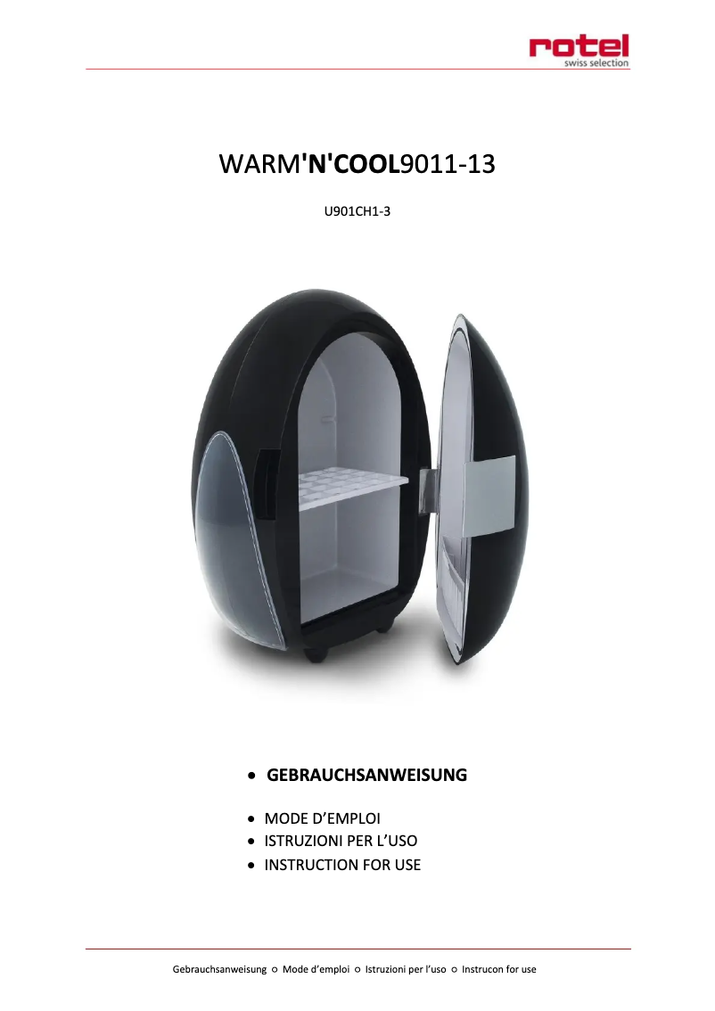 Page 1 de la notice Manuel utilisateur Rotel Warm'N'Cool 9012