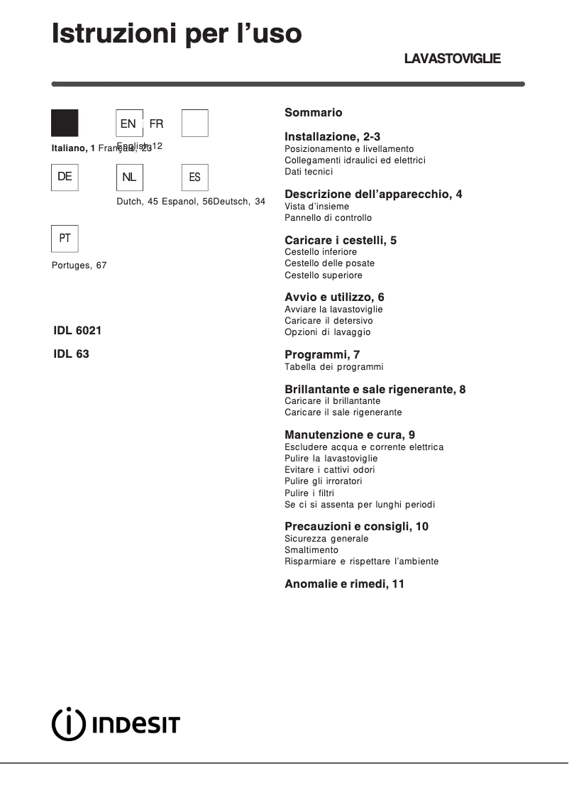 Image de la première page du manuel de l'appareil IDL 6021