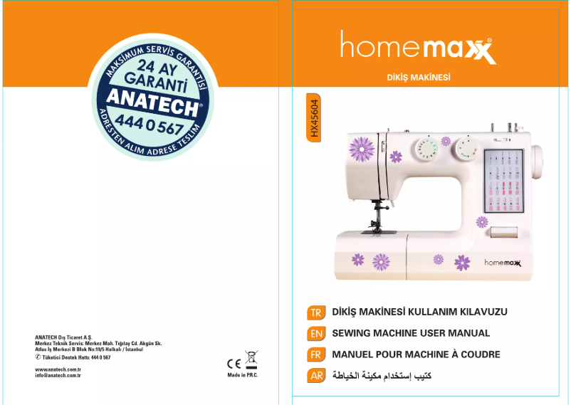 Page 1 de la notice Manuel utilisateur HomeMaxx HX45604