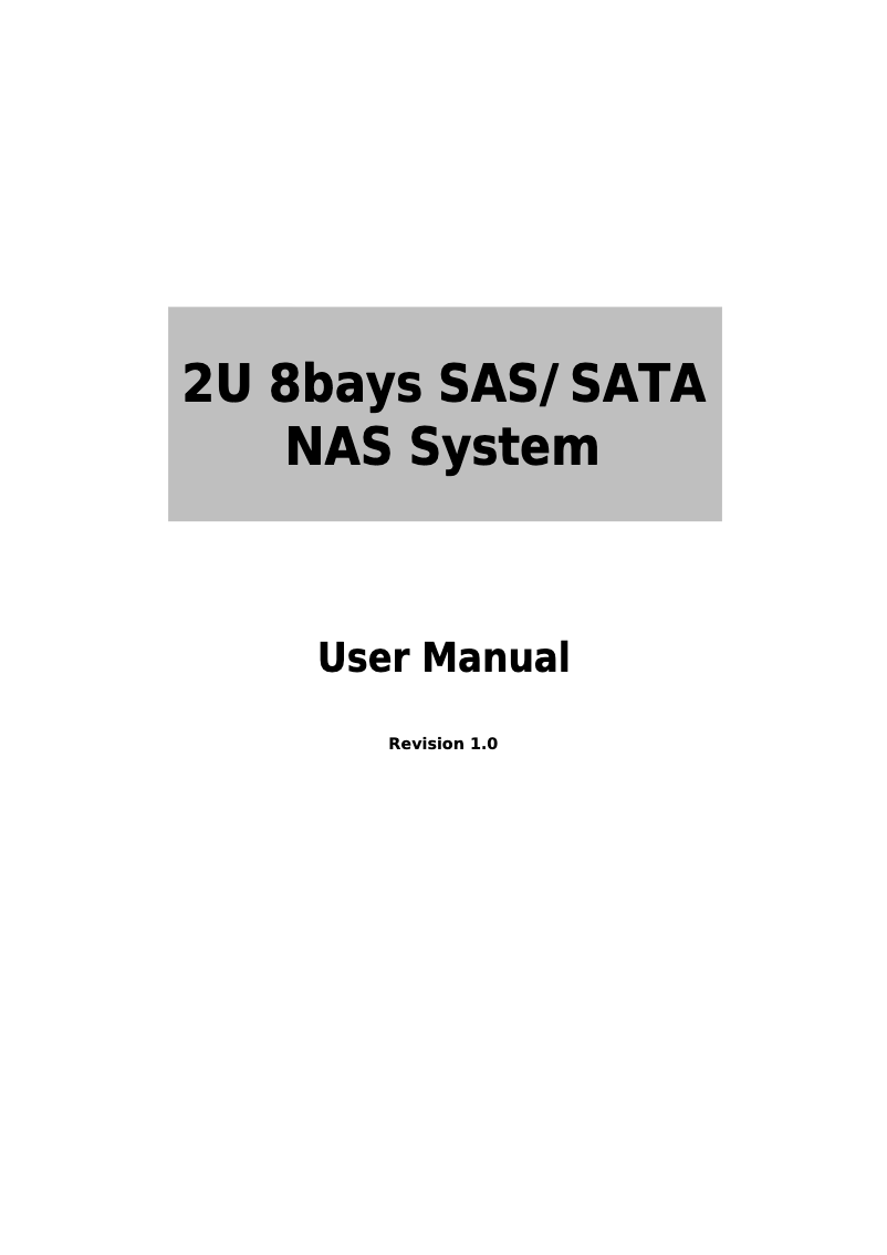 Page n°1 - Manuel utilisateur Actidata actiNAS Cube 2U RDX