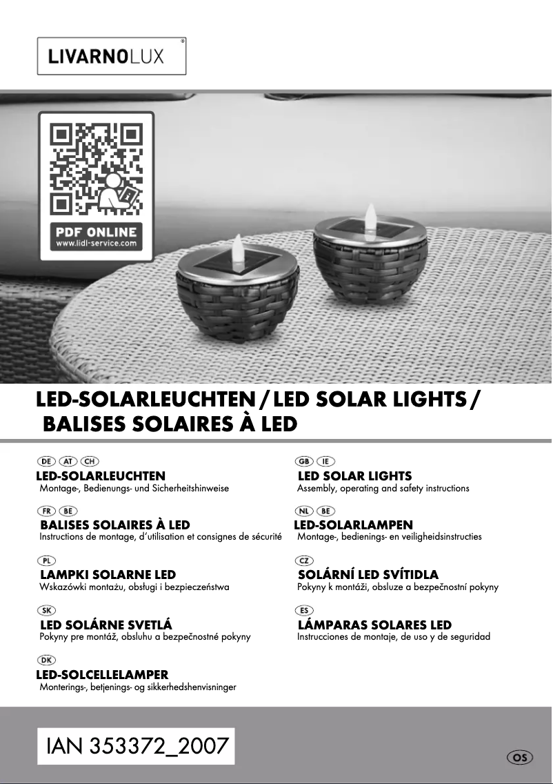 Page 1 de la notice Manuel utilisateur Livarno Lux IAN 353372