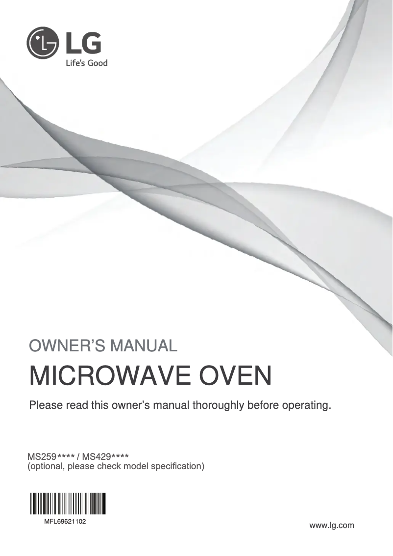 Page n°1 - Manuel utilisateur LG NeoChef MS2596
