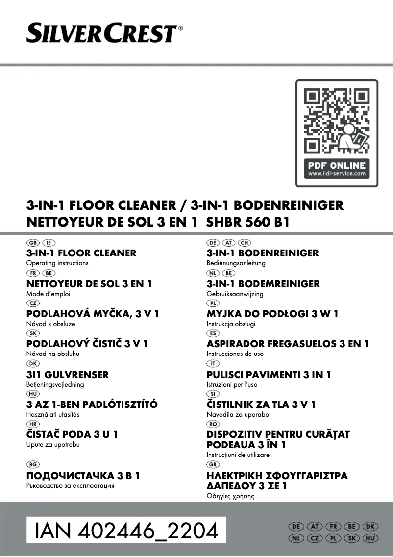 Page n°1 - Manuel utilisateur SilverCrest SHBR 560 B1