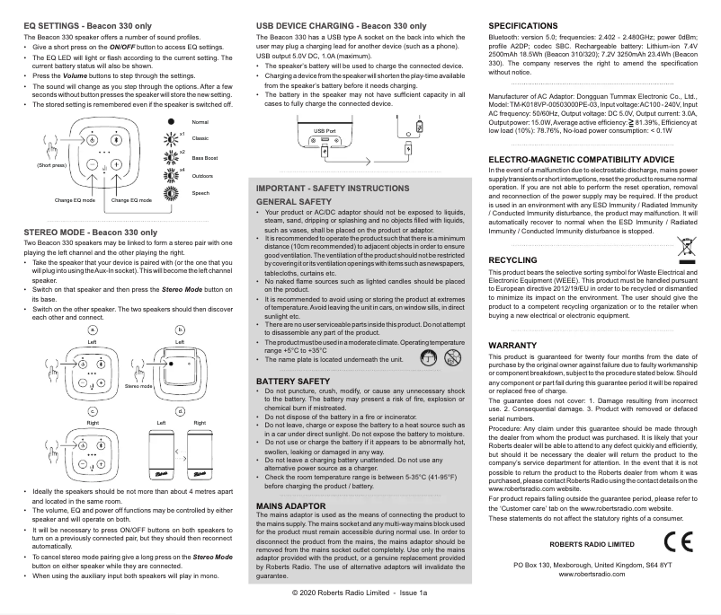 Image de la première page du manuel de l'appareil Beacon 310