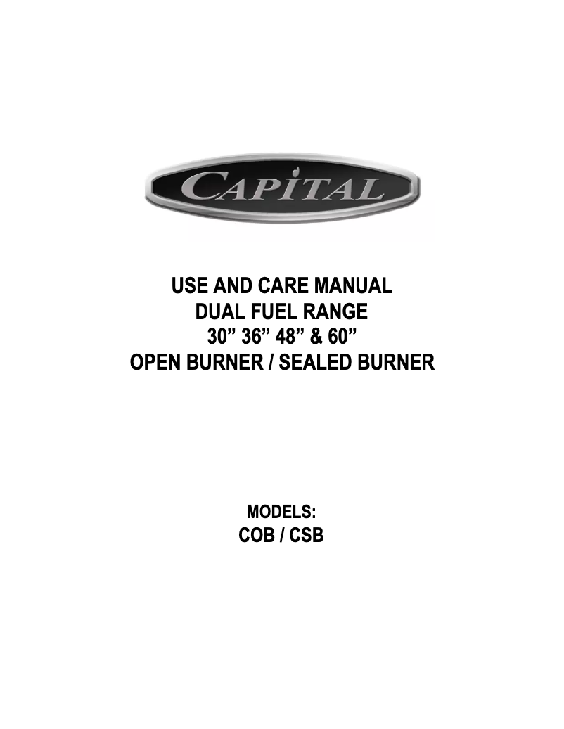 Page n°1 - Manuel utilisateur Capital Connoisseurian COB484BGL