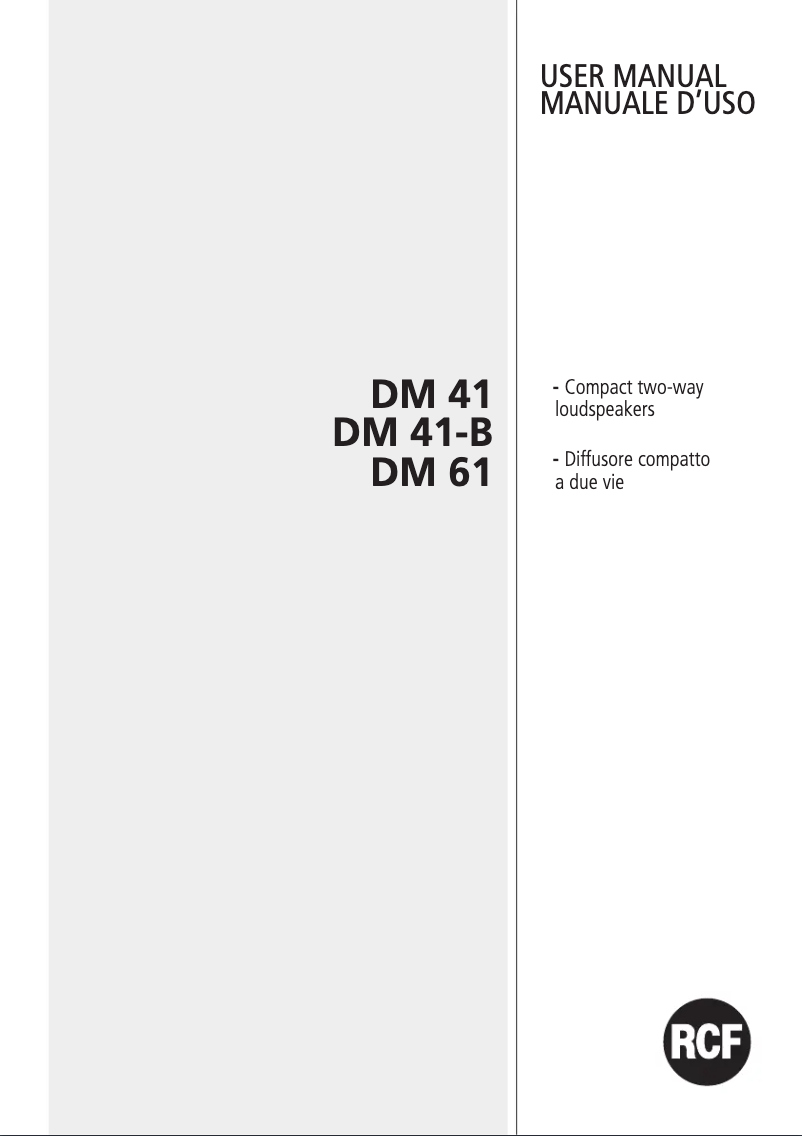 Page 1 de la notice Manuel utilisateur RCF DM 61