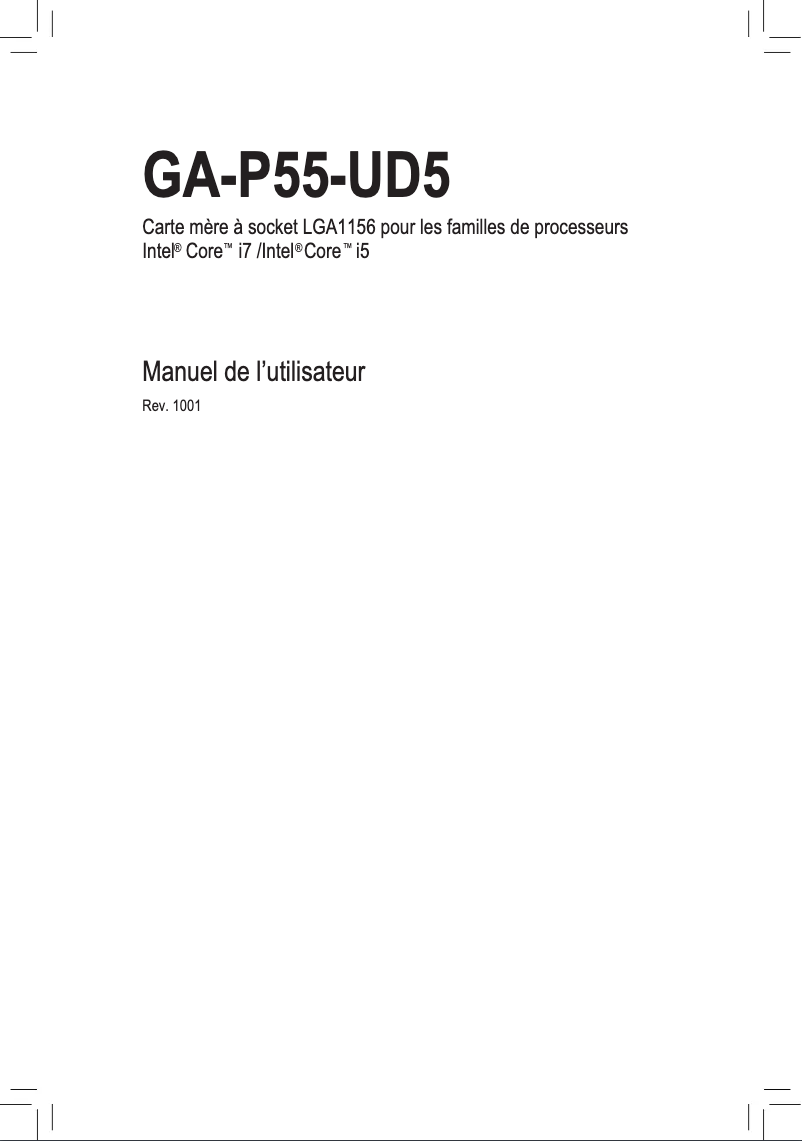 Page n°1 - Manuel utilisateur Gigabyte GA-P55-UD5