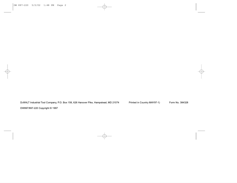 Image de la première page du manuel de l'appareil DW897