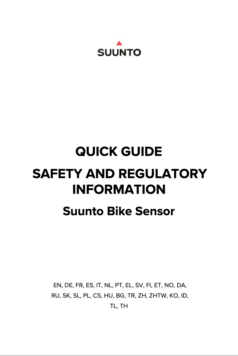 Página 1 del manual Manual de usuario Suunto Bike Sensor