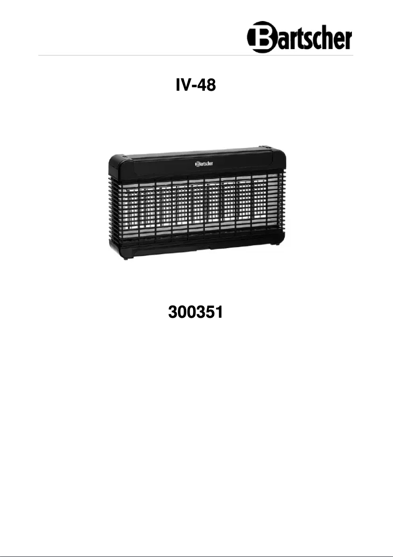 Page n°1 - Manuel utilisateur Bartscher IV-48