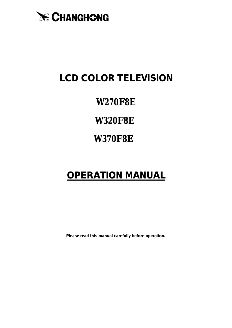 Image de la première page du manuel de l'appareil W320F8E