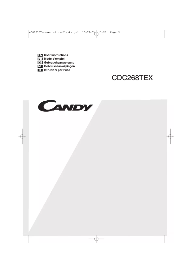Page n°1 - Manuel utilisateur Candy ABCDC268TEX