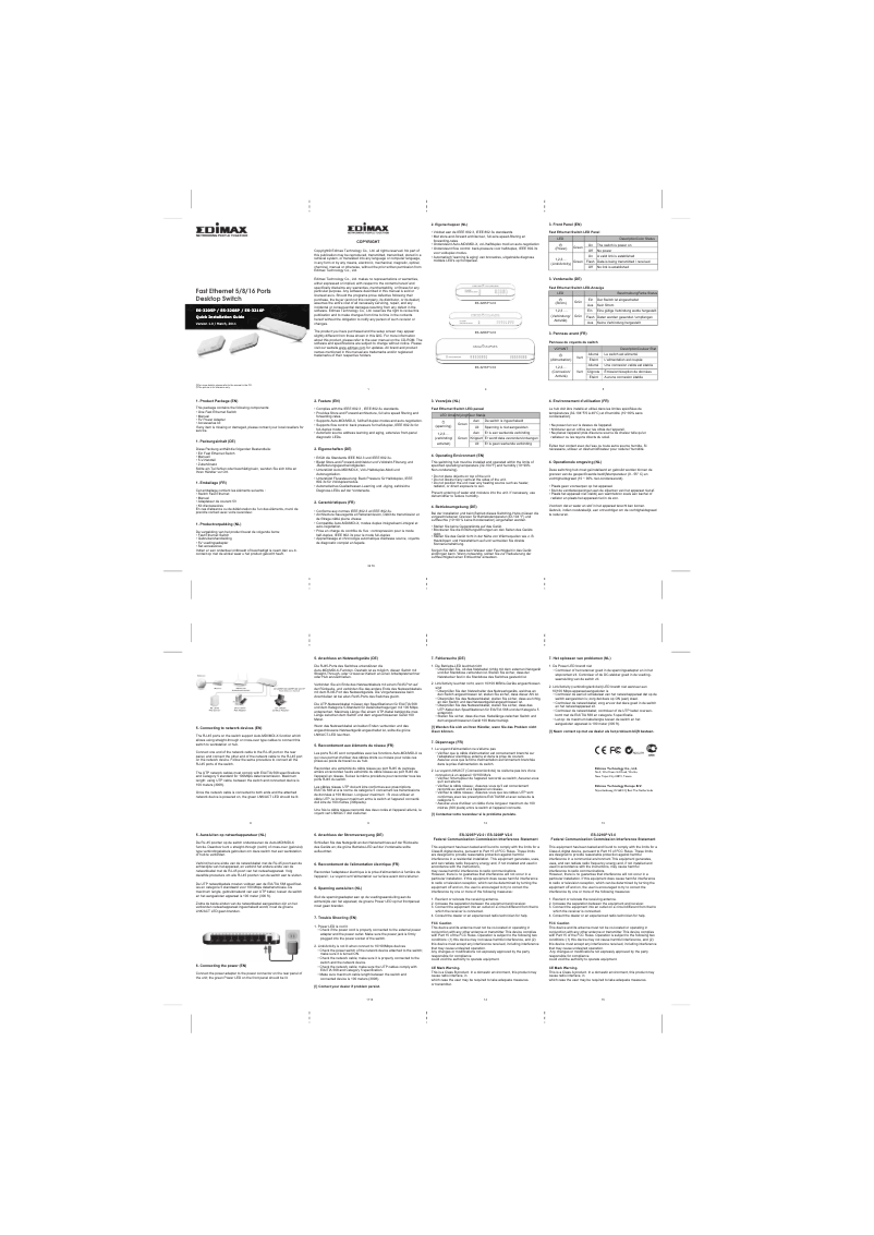 Página 1 del manual Manual de usuario Edimax ES-3208P