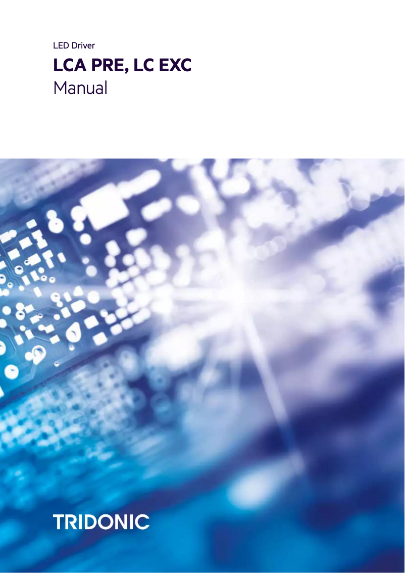 Page 1 de la notice Manuel utilisateur Tridonic LCA PRE