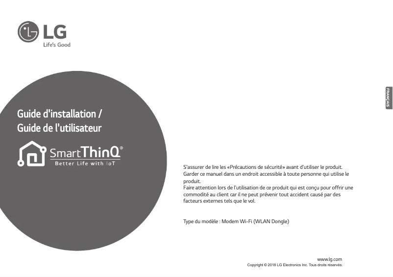 Page 1 de la notice Manuel utilisateur LG PWFMDD200