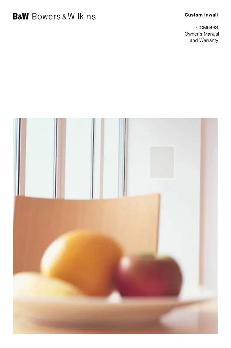 Page 1 de la notice Manuel utilisateur Bowers & Wilkins CCM646S