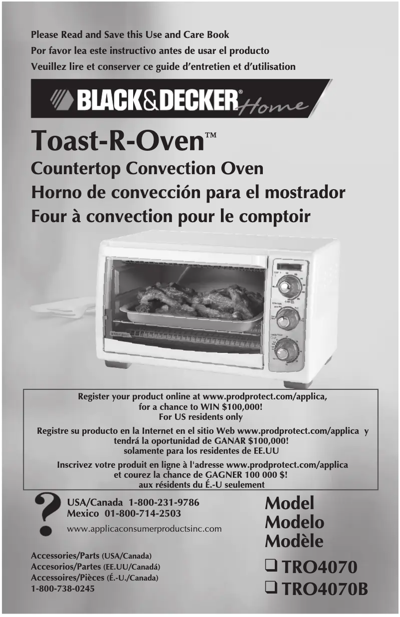Page 1 de la notice Manuel utilisateur Black & Decker Toast-R-Oven TRO4070
