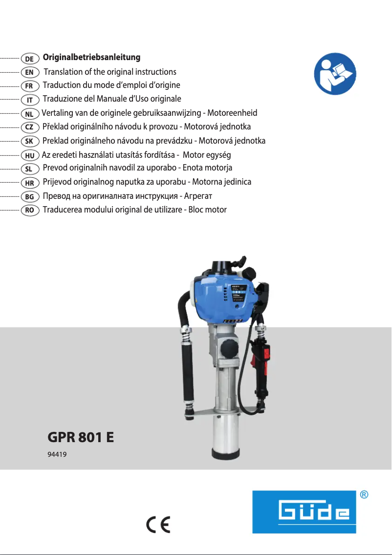 Page n°1 - Manuel utilisateur Güde GPR 801 E