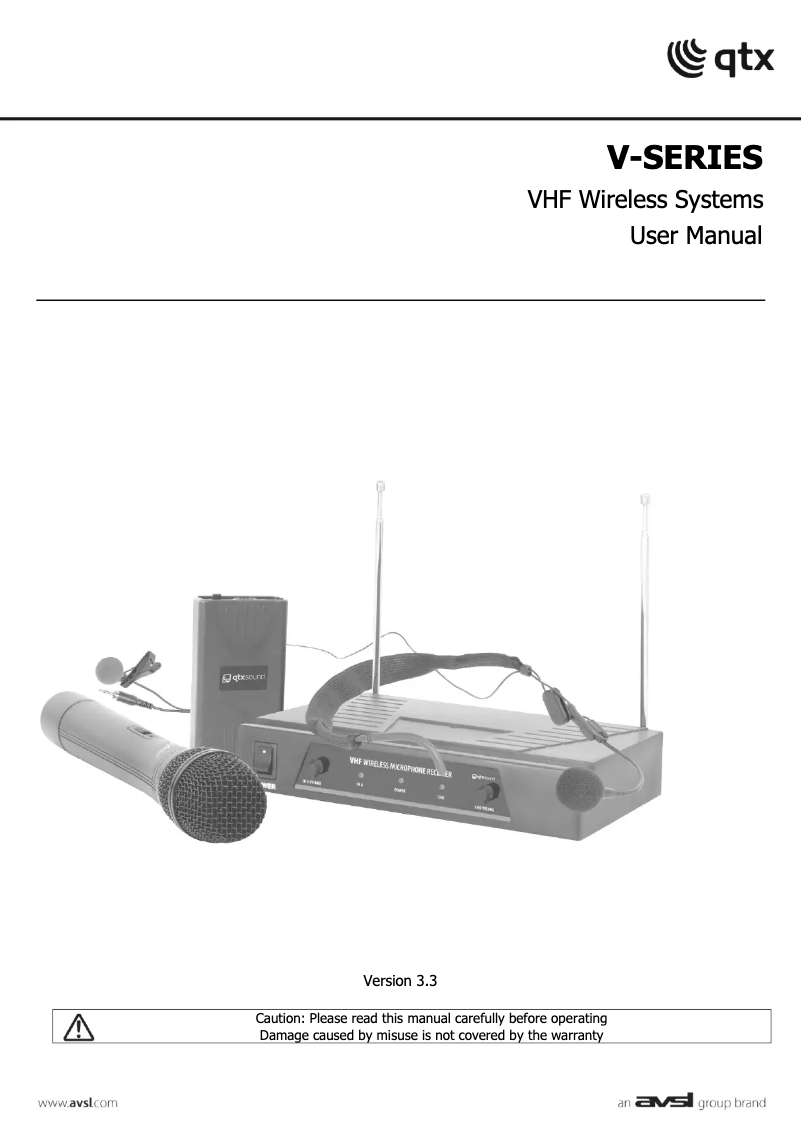 Page 1 de la notice Manuel utilisateur Qtx VHN2