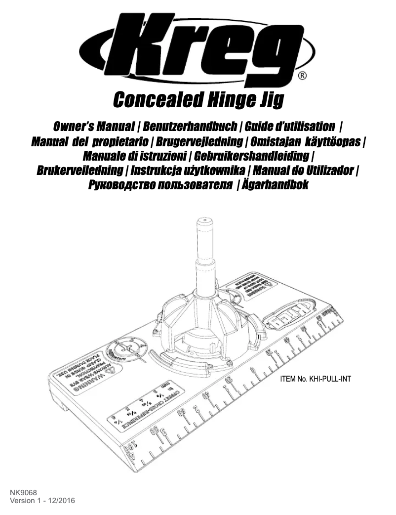 Image de la première page du manuel de l'appareil Concealed Hinge Jig