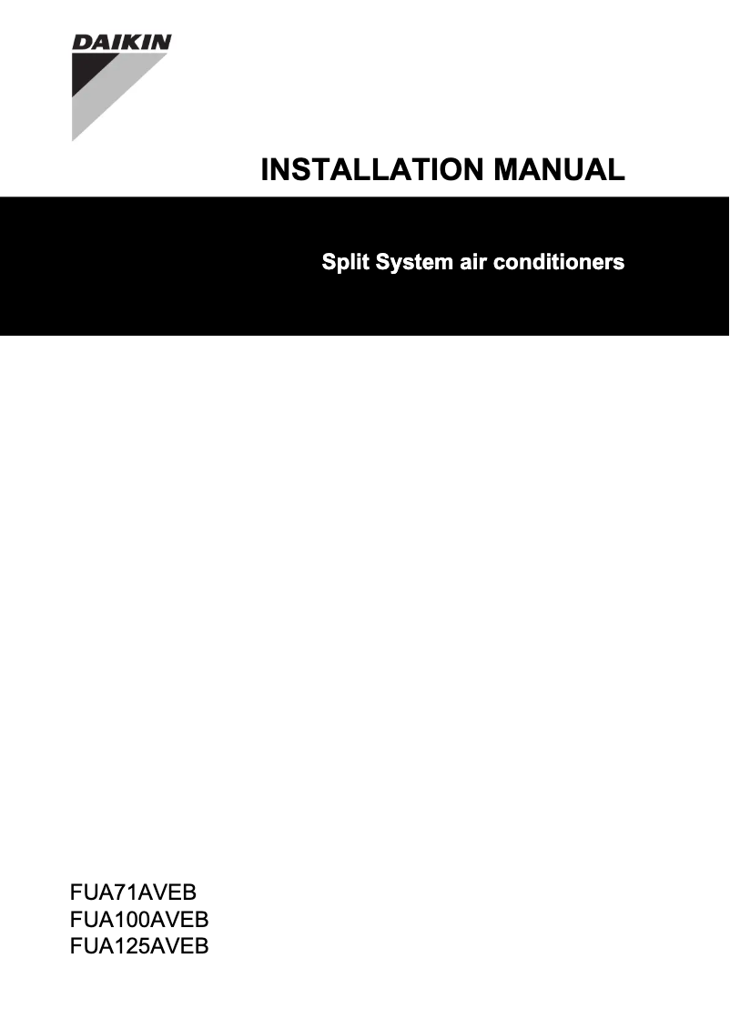 Image de la première page du manuel de l'appareil FUA125AVEB9