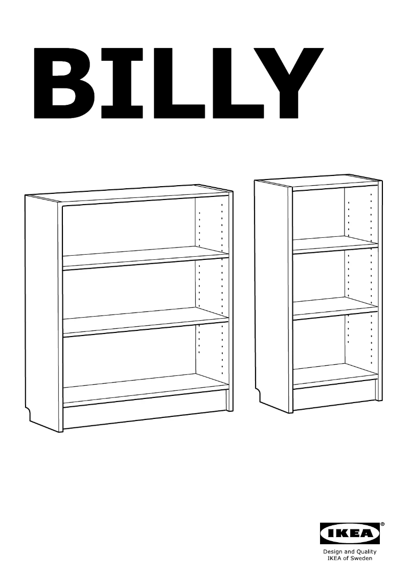 Page 1 de la notice Manuel utilisateur Ikea BILLY (80x28x106)