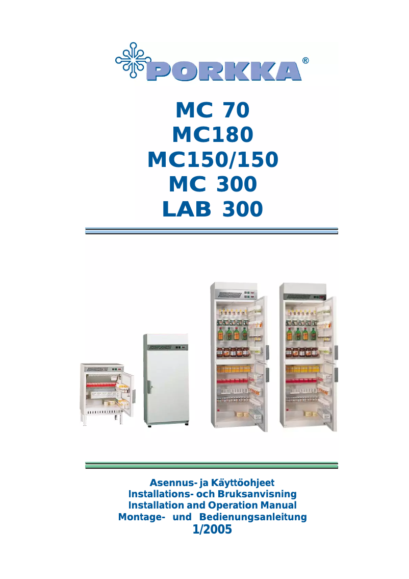 Page n°1 - Manuel utilisateur Porkka MC180