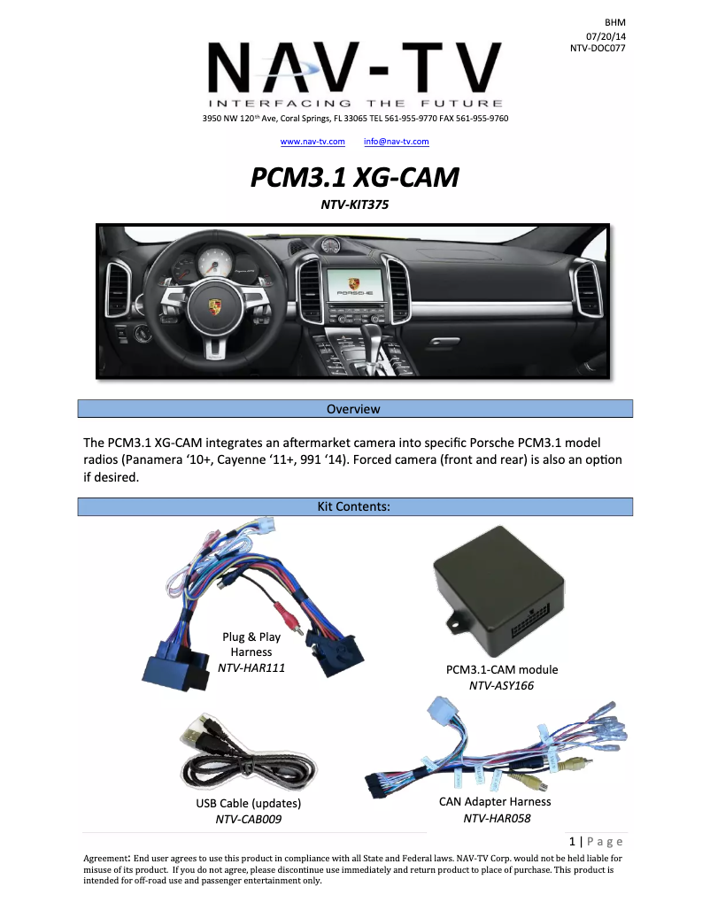 Image de la première page du manuel de l'appareil NVT-KIT384