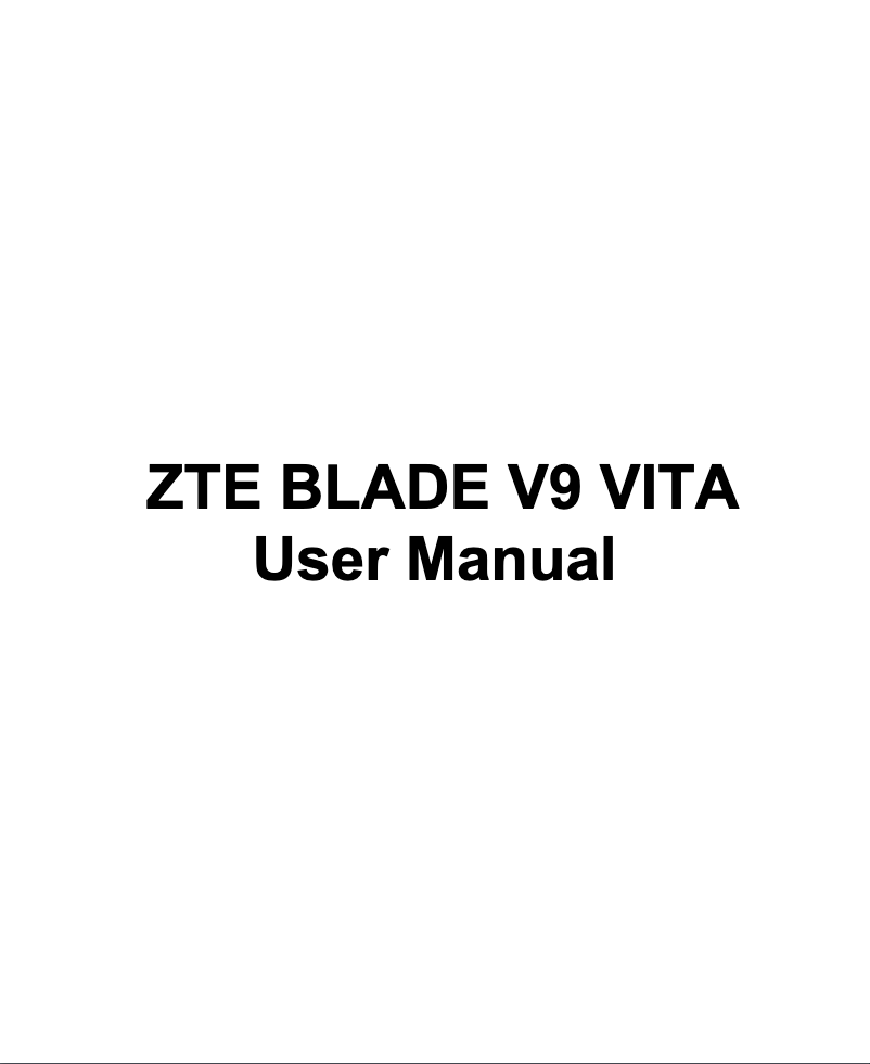 Page n°1 - Manuel utilisateur ZTE Blade V9 Vita