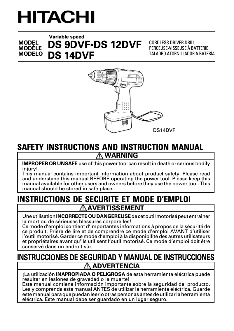 Página 1 del manual Manual de usuario Hitachi DS 9DVF