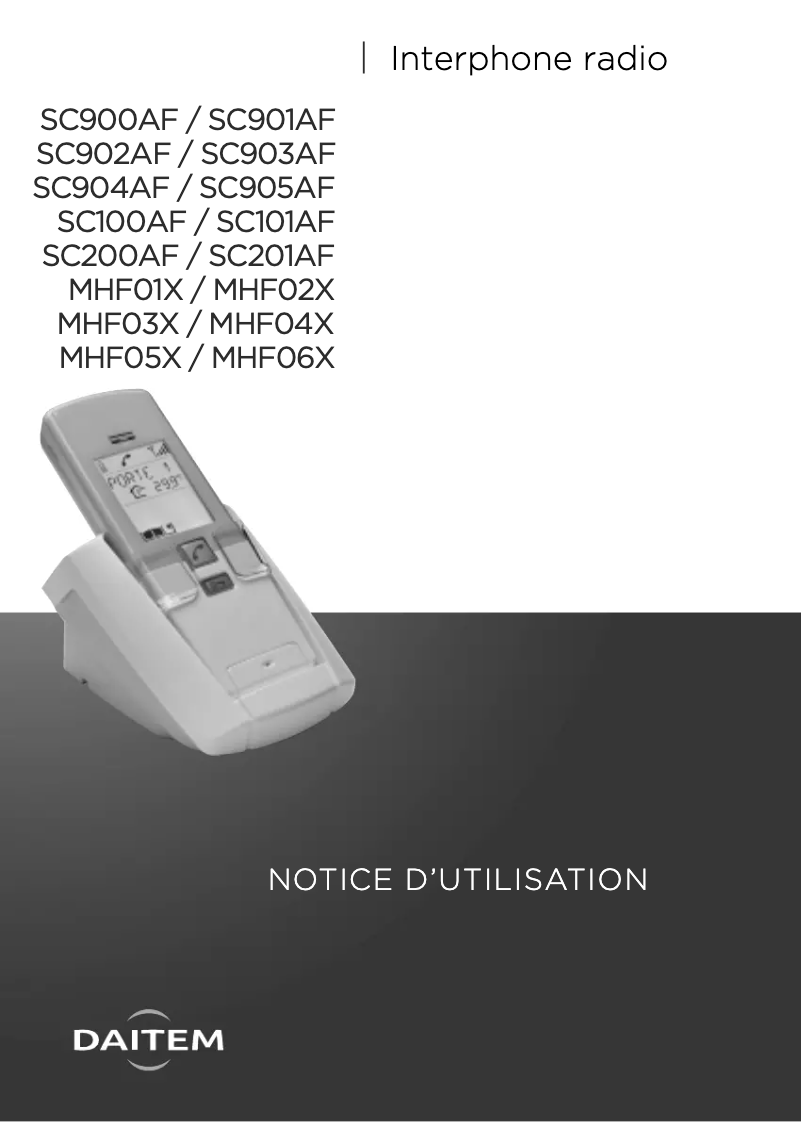 Page n°1 - Manuel utilisateur Daitem SC900AF