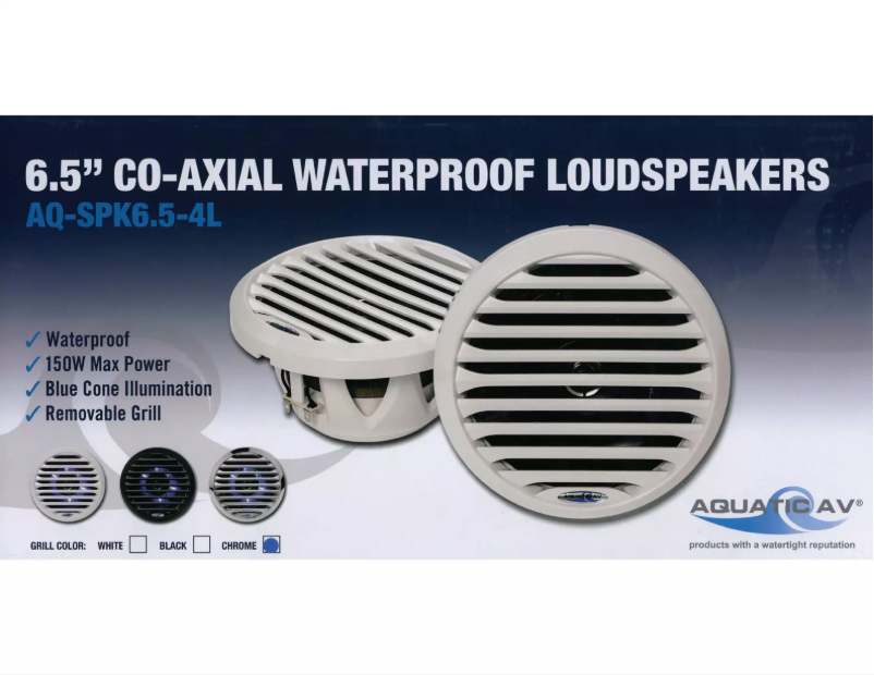 Page 1 de la notice Manuel utilisateur Aquatic AV AQ-SPK6.5-4LC