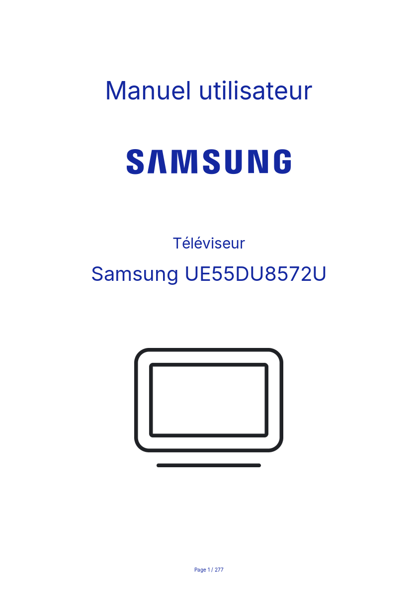 Page n°1 - Manuel utilisateur Samsung UE55DU8572U