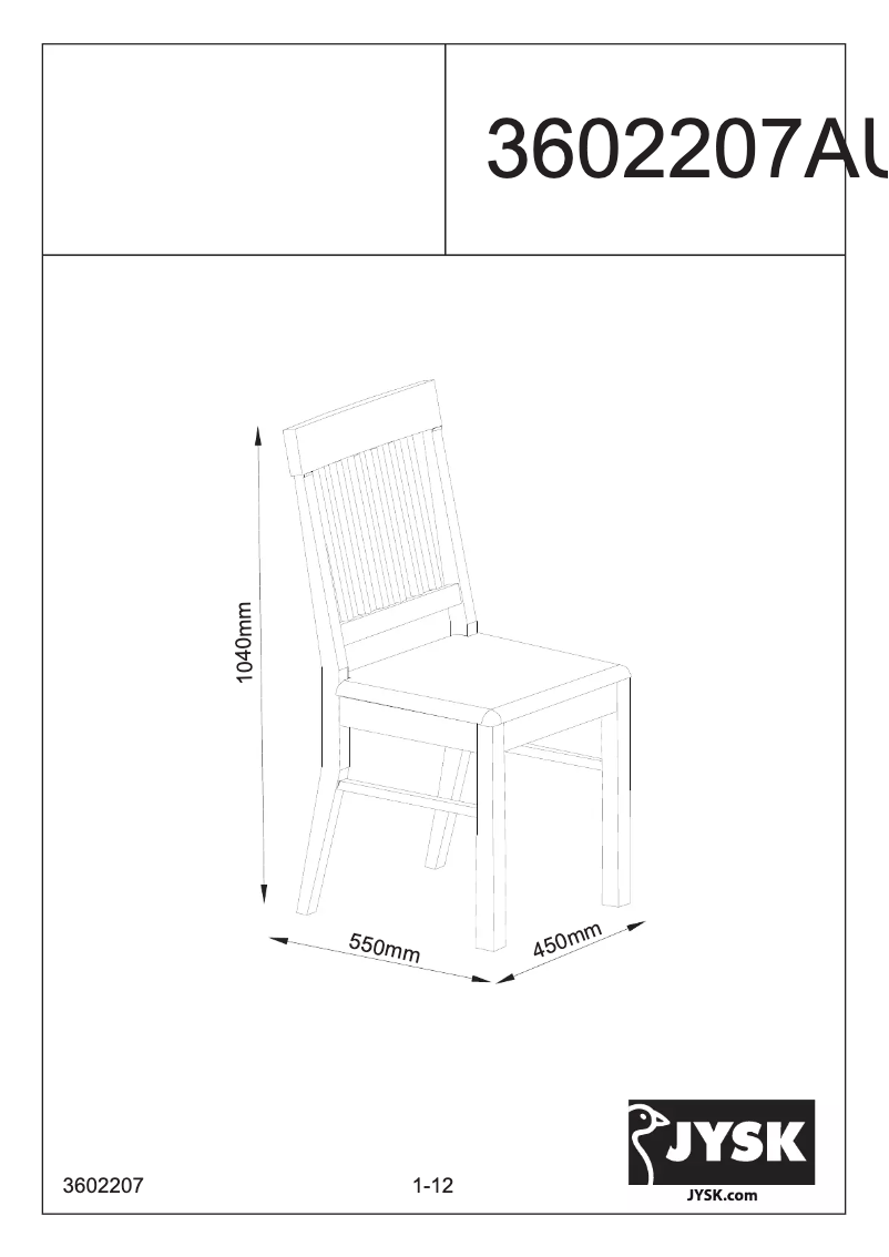 Página 1 del manual Manual de usuario JYSK Aulum (180x200)