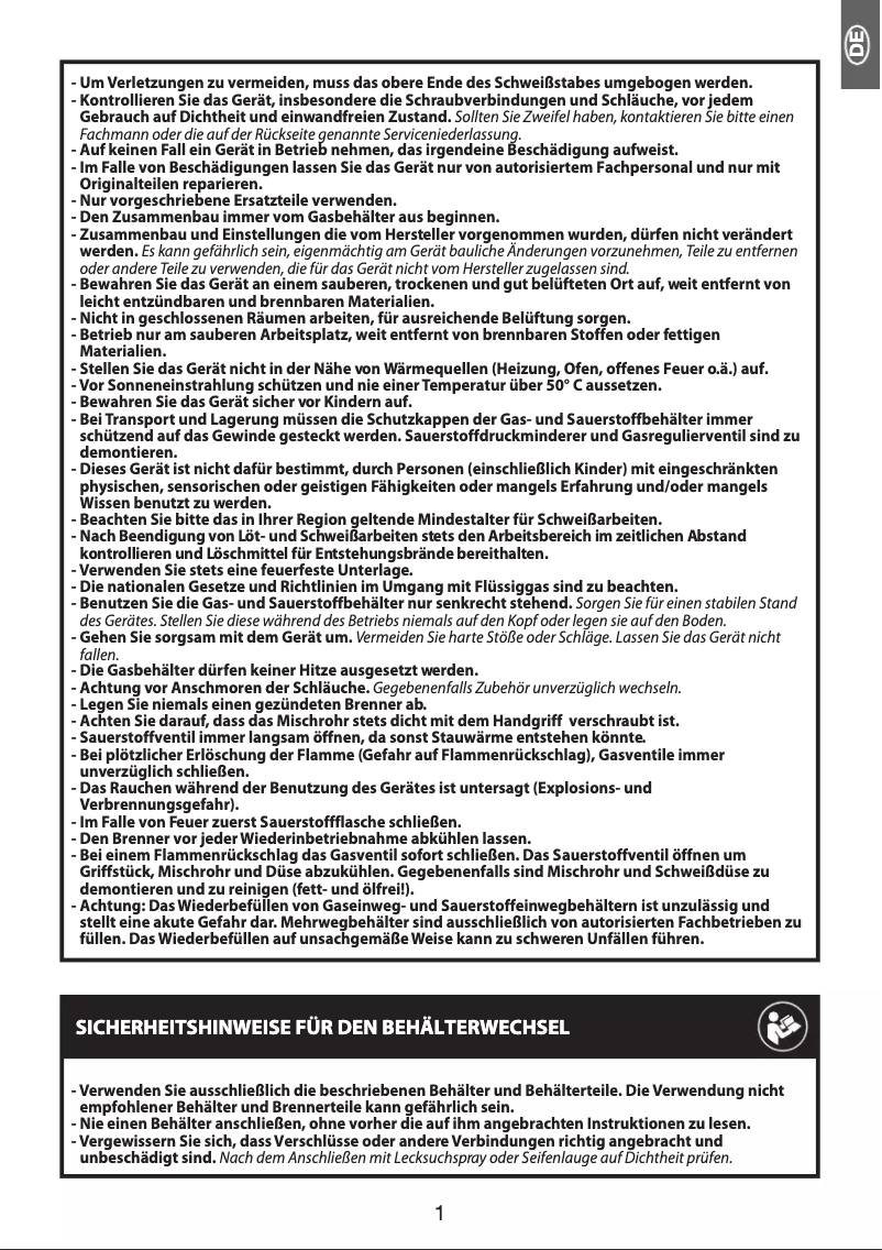 Page 1 de la notice Manuel utilisateur Rothenberger Roxy