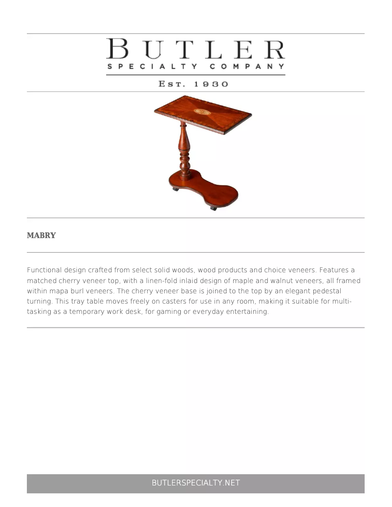 Page n°1 - Manuel utilisateur Butler Mabry